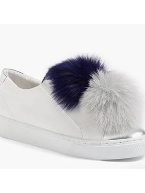 Here/Now Arian Genuine Fox Fur Trim Sneaker Women’s Size 37/6
